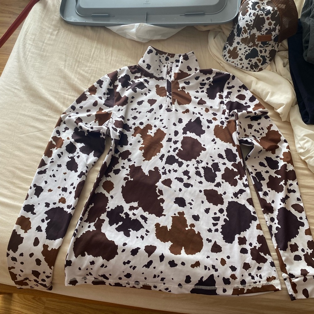 Ranch dress’n Cow Print Long Sleeve Shirt